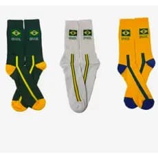 kit Meias Cano Longo Brasil 🇧🇷 Copa do Mundo | Futebol | Academia | Torcida | Geek | 33 ao 43| Unissex