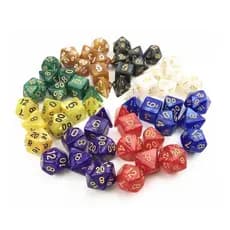Jogo de Dados para RPG Kit 07 Peças (D4 D6 D8 D10 D12 D20)