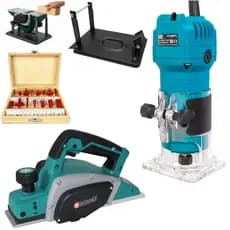 Kit Marceneiro 4Em1 Tupia Laminadora 650W + Plaina 900W + Suporte Plaina E Jogo Fresa ENVIO IMEDIATO