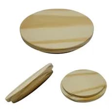 50 Tampa De Madeira Pote Patê 70ml  Para Velas Aromáticas Artesanais Decorativas - Madeira Pinus