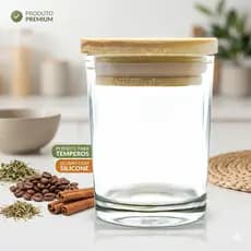 20 Pote Patê Vidro 70ml C/ Tampa De Madeira Hermética Para Velas Artesanais Condimentos Temperos