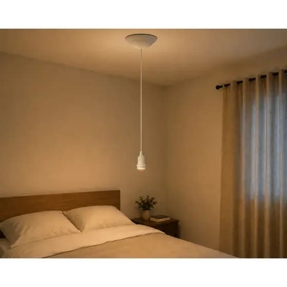 Pendente Luminária Instalação Decorativo Retrô E27 Coluna Branco 110/220v