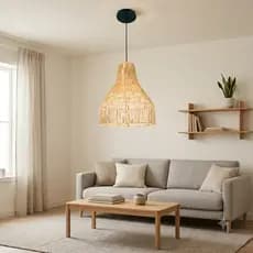 Luminária Pendente Taça - Sisal Rustico Trançado 110/220