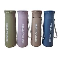Garrafa de Vidro Resistente Revestida com Plástico 400ml - 4 Cores