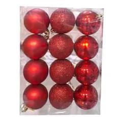 Bola De Natal para  Árvore Tubo bolas Natalinas 4cm C/ 12 Pçs