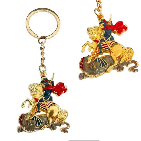 Chaveiro Religioso Dourado São Jorge / Jorge da Capadócia Promoção