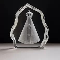 Cristal Lasca de Mesa Nossa Senhora Aparecida em Vidro