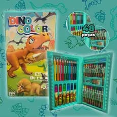 Maleta/Estojo de Pintura Infanil DinoColor 48 peças - Pronta Entrega