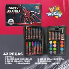 Maleta De Pintura Infantil Super Aranha Color Estojo 42 peças - diversão