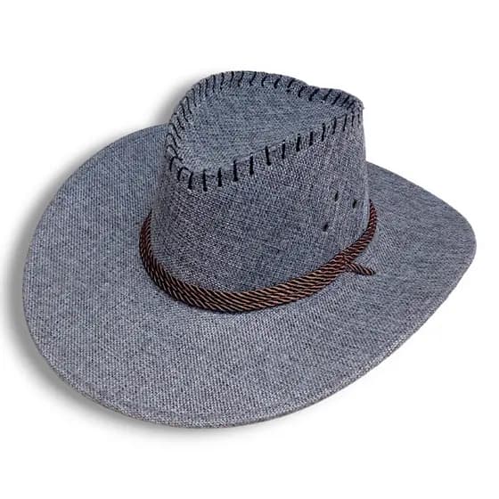 Chapéu Country Cowboy Americano Modelo Clássico Em Feltro Marrom Preto Palha