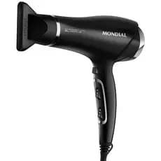 Secador Mondial Ceramic Chrome Black Íon 2000W - Tourmaline Ion, Antifrizz, Mais Brilho, Original