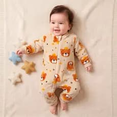 Roupa Bebê RN Ao GG Fleece Peluciado Palha Com Zíper Macacão Térmico Quente Para Inverno