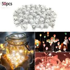 50 Pcs Luzes De Balão Individual LED Bateria Minúscula Sem Fio Para Decorar Escrivaninha Natal Enfeite Natalino