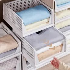 Kit 4 - Caixa Organizadora Dobrável Gaveta – Organizador para Roupas, Armário e Guarda-Roupa