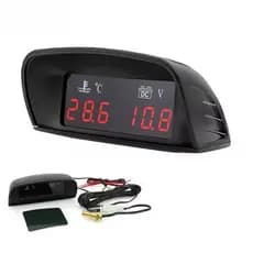 Medidor Temperatura Água Motor bloco 12V 24V + Voltímetro Digital Universal Carro Caminhão