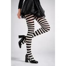 Meia Calça Infantil Listrada Preta e Branca Look Moderno e Divertido