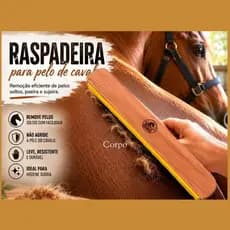 Raspadeira para Pelo de Cavalo em Madeira com Duas Serras de Aço Carbono