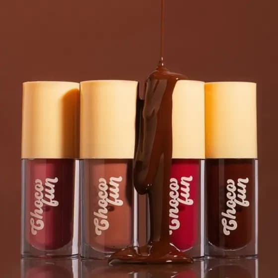 Lip Tint Cream Choco Fun Fenzza Gloss - Au Lait, Fondue, Flan e Ganache