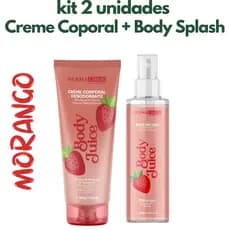 Kit com 2 Unidades Hidratante e Body Splash Cheirinho de Morango Melância Dermachen