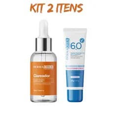 Kit Protetor Solar F60 + Sérum Clareador Peptídeos Rosa Mosqueta Efeito Secativo Dermachem