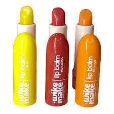 Kit com 3 Lip Balm Vitamina E Hidratante Miss Rosê Make Up Limão, Morango e Pessêgo - Wike Make