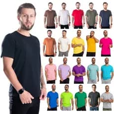 Camiseta Masculina 100% Algodão Lisa Várias Cores