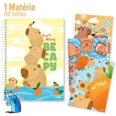 CADERNO 1 MATERIA CAPIVARA BE CAPY 80 FOLHAS ESPIRAL UNIVERSITÁRIO CREDEAL
