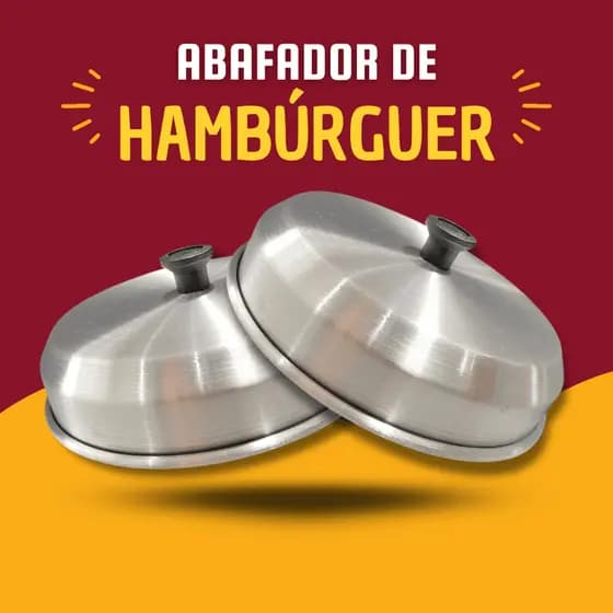 Abafador de Hamburguer Alça Não Esquenta, Abafador Hamburguer Chapa Grelha, Abafador Frigideira