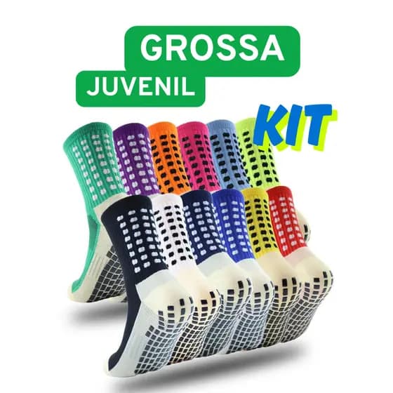 Kit Meia INFANTIL JUVENIL de futebol Meias Esportivas De Algodão Antiderrapantes De Alta Qualidade