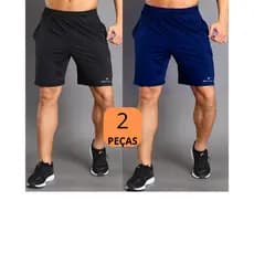 Kit 2 Shorts Esportivo Masculino Leve Com bolso Treino Bermuda