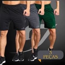 Kit 3 Shorts Masculino Treino Academia Atacado Promoção Com Bolso Malha Helanca