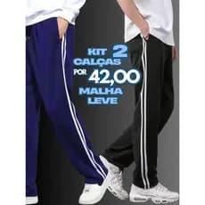 Kit 2 Calças Esportivas Masculinas | Malha Leve, Confortável e Estilosa