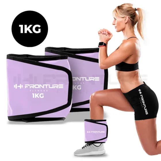 Caneleira de Peso Tornozeleira 1KG Par LILÁS Profissional Academia Musculaçao Ginastica Exercicios