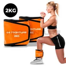 Caneleira de Peso Tornozeleira 2KG Par LARANJA Profissional Academia Musculaçao Ginastica Exercicios
