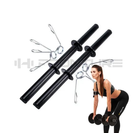 02 Par Barras Ocas Halteres 40 Cm Com Presilhas Academia Musculação Anilhas de Peso unidades Treino