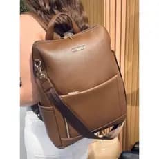 Mochila Feminina Courino Espaçosa 2 Alças Bella Paulla Faculdade Escola Maternidade Trabalho