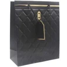 Sacola para Presente com Tag para Mensagem Matelassê Média 32x26cm