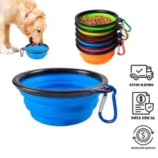 Comedouro Bebedouro Pet Retrátil de Silicone 700ML Grande para Cachorro e Gato Pote de Ração e Água Retratil de Silicone