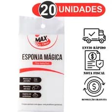 KIT 20 Esponja Mágica Branca Tira Manchas Esponja Magica para Limpeza Bucha Melamina Original Desengordura Limpeza