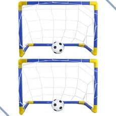 KIT 2 Mini Traves de Futebol Golzinho De Futebol Infantil de Plástico Rede e Bolas Mini Goleira Goleirinha Chute a Gol