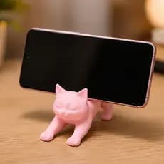 Suporte De Celular Gatinho Fofo Porta Celular Mesa Decorativo Organizador Escritório Quarto banheiro
