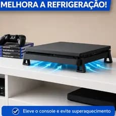 Kit 4 Suporte para Ps4 Slim Fat Pro Pés Base Horizontal Elevação Ventilação Playstation 4 Pezinhos Gamer
