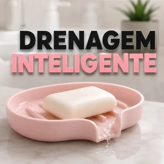 Saboneteira Banheiro com Drenagem Porta Sabonete para Pia Lavabo Cozinha Escoamento de Água Design Premium