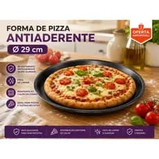 Assadeira de Pizza 29cm média Antiaderente Forma de Teflon Profissional Redonda