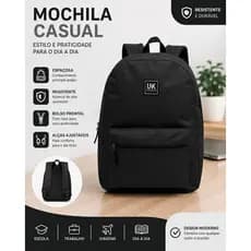 Mochila Preta multiuso Unissex  Reforçada-Emborrachada-Alta Qualidade