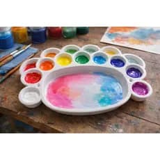Paleta Godê Para Pintura Tinta Aquarela Plástico Para Artes e Tintas Aquarelas, Acrílica e Guache