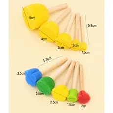 Kit Pincéis de Espuma Formas Divertidas para Pintura 5 Peças e 10 Peças