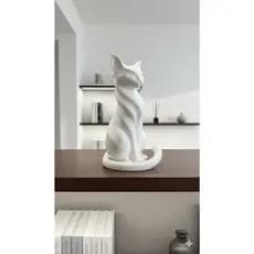 Decoração escultura de gato, decoração animal, decoração pet, gatos, escultura de gato, escultura minimalista