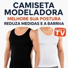 Camiseta Cinta Modeladora Masculina Slim'N Lift | Redutora de Barriga, Postura, Compressão Fitness