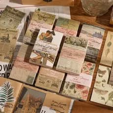 60 Folhas De Papel De Fundo Literário Retro Conjunto Deco DIY Material Não Pegajoso